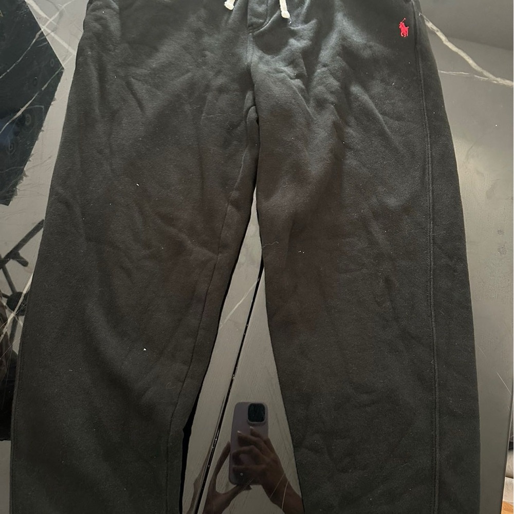 Polo Ralph Lauren Black Sweatpants with Red Logo